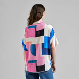 Camisa DEDICATED Alsvik Abstract Block Multi Color