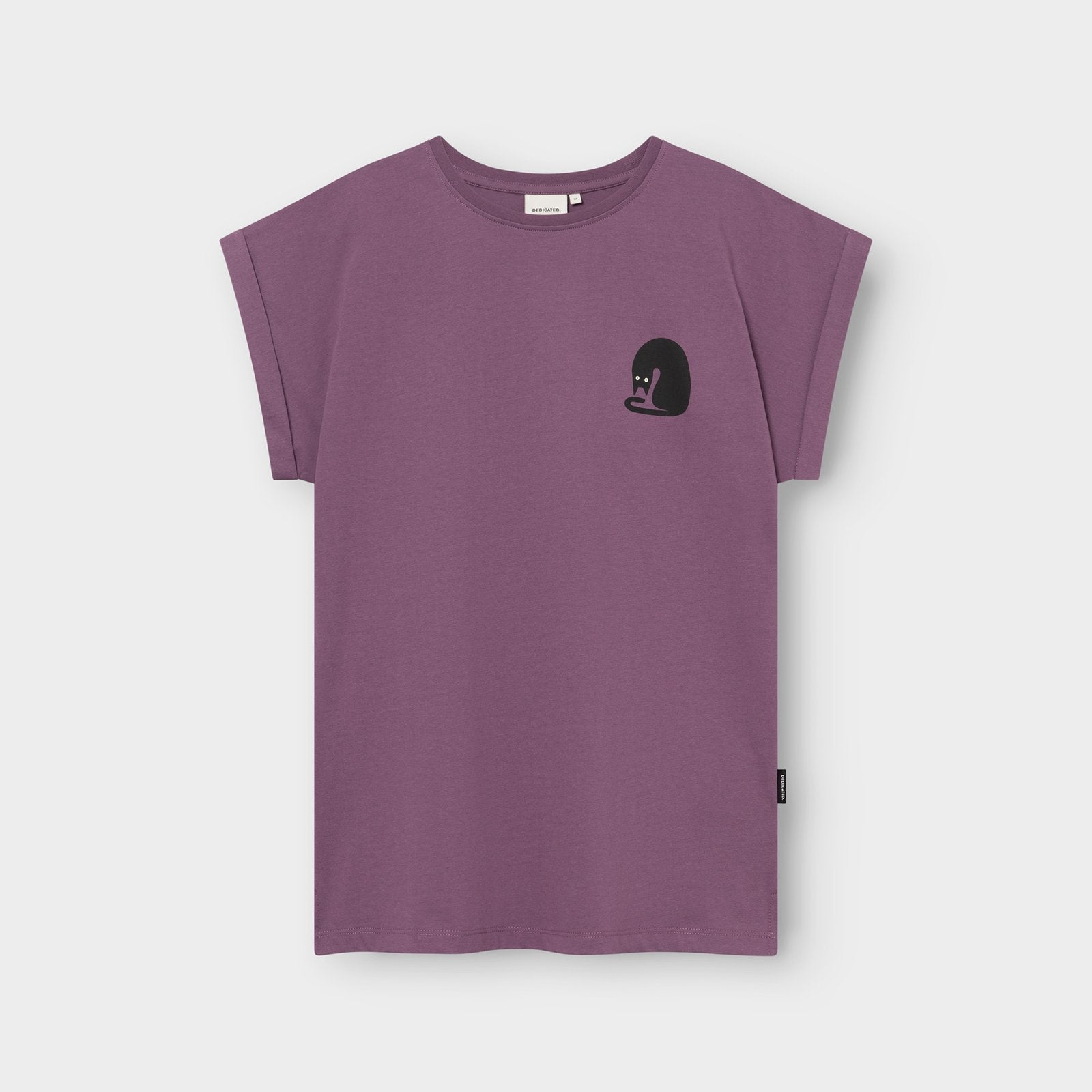 Camiseta DEDICATED Visby Curious Cat - Berry Purple - vista oficial 4