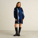 Vestido DEDICATED Nikkala Wavy Stripe - Blue - vista oficial 1