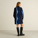 Vestido DEDICATED Nikkala Wavy Stripe - Blue - vista oficial 3