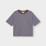 Camiseta DEDICATED Vadstena Stripes - Cappuccino Brown/Cornflower Blue - vista oficial 3