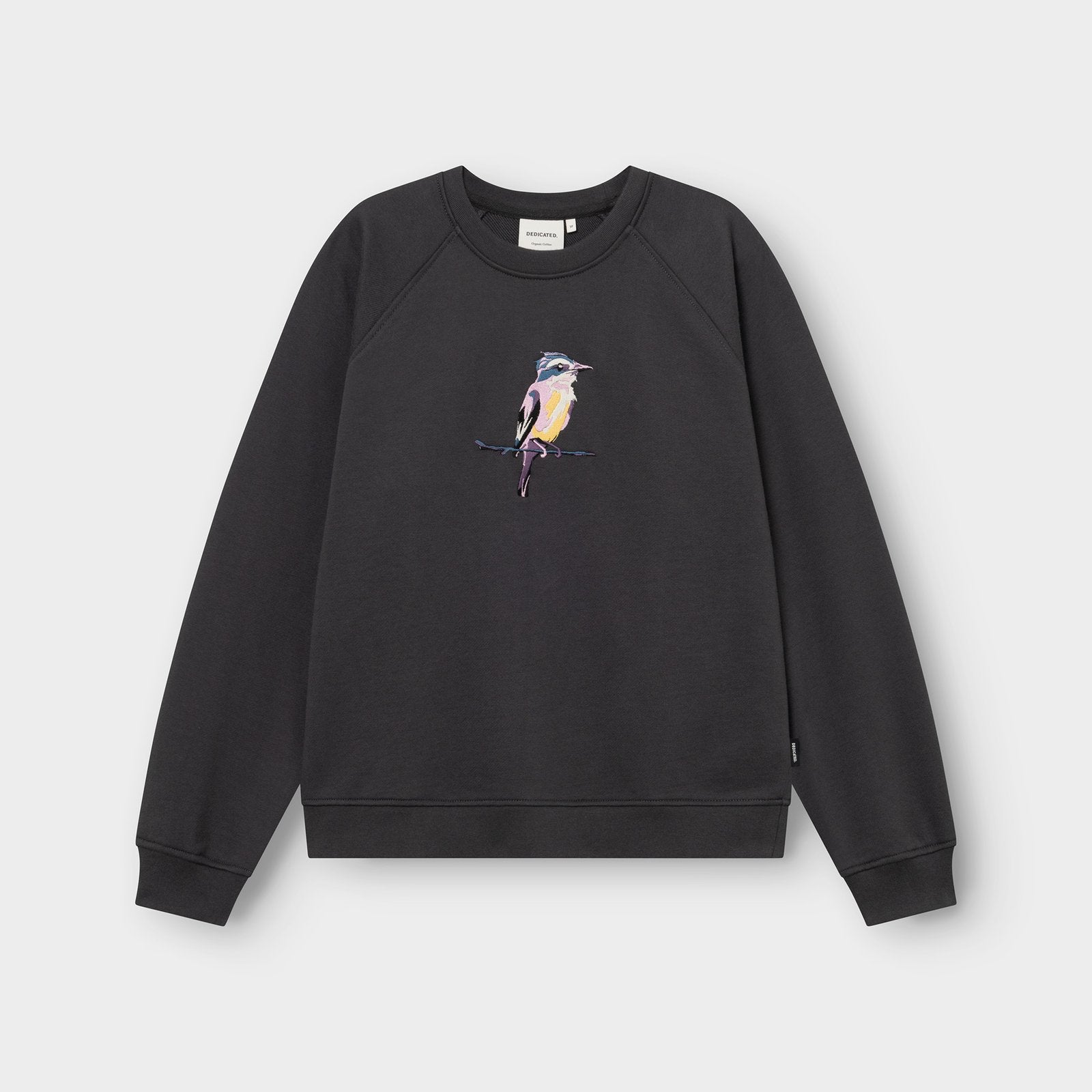 Sudadera DEDICATED Ystad Painted Bird EMB - Charcoal - vista oficial 4