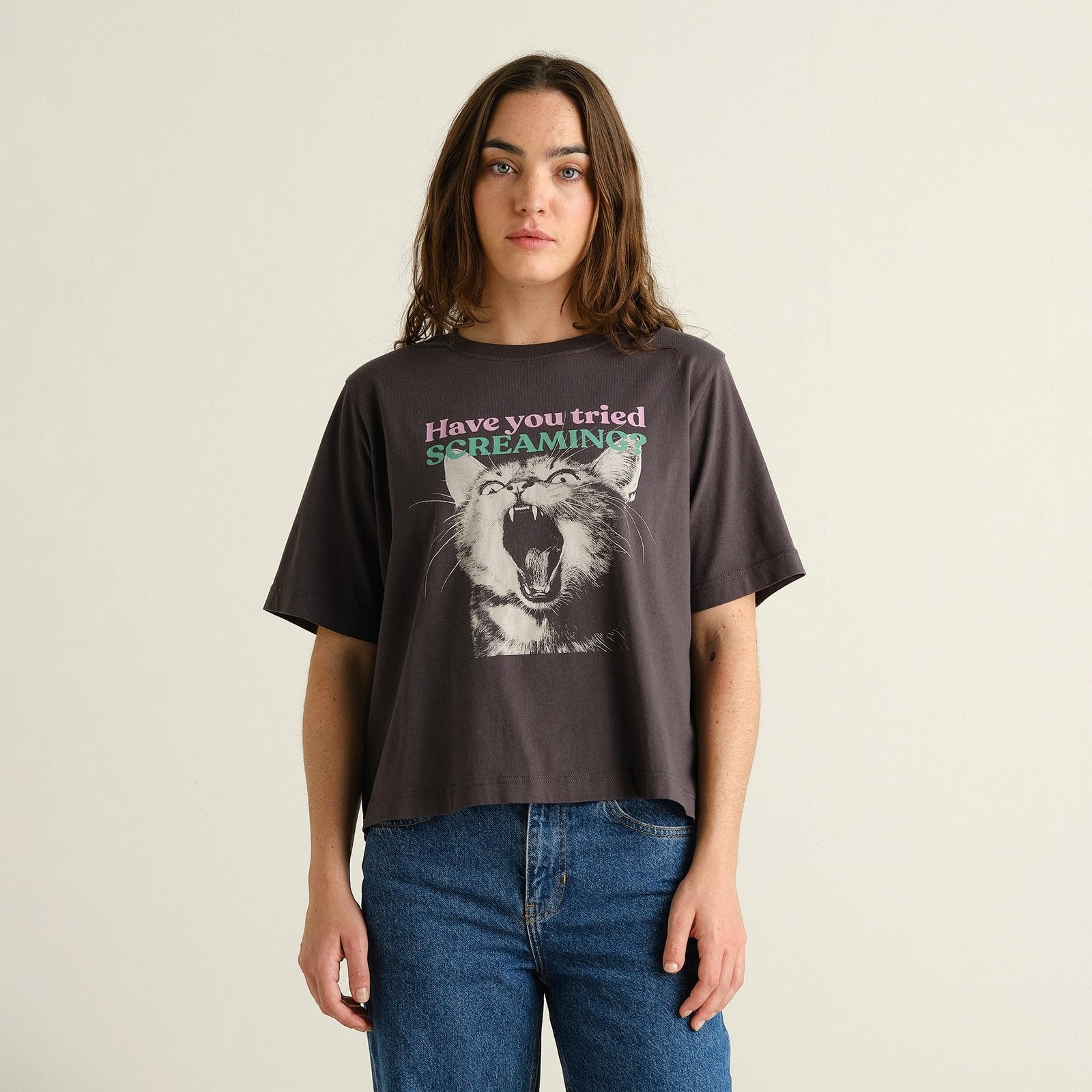 Camiseta DEDICATED Vadstena Screaming Cat - Charcoal - vista oficial 1