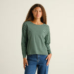 Camiseta DEDICATED Humledal Stripes - Dark Green/Granite Green - vista oficial 1
