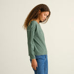 Camiseta DEDICATED Humledal Stripes - Dark Green/Granite Green - vista oficial 2