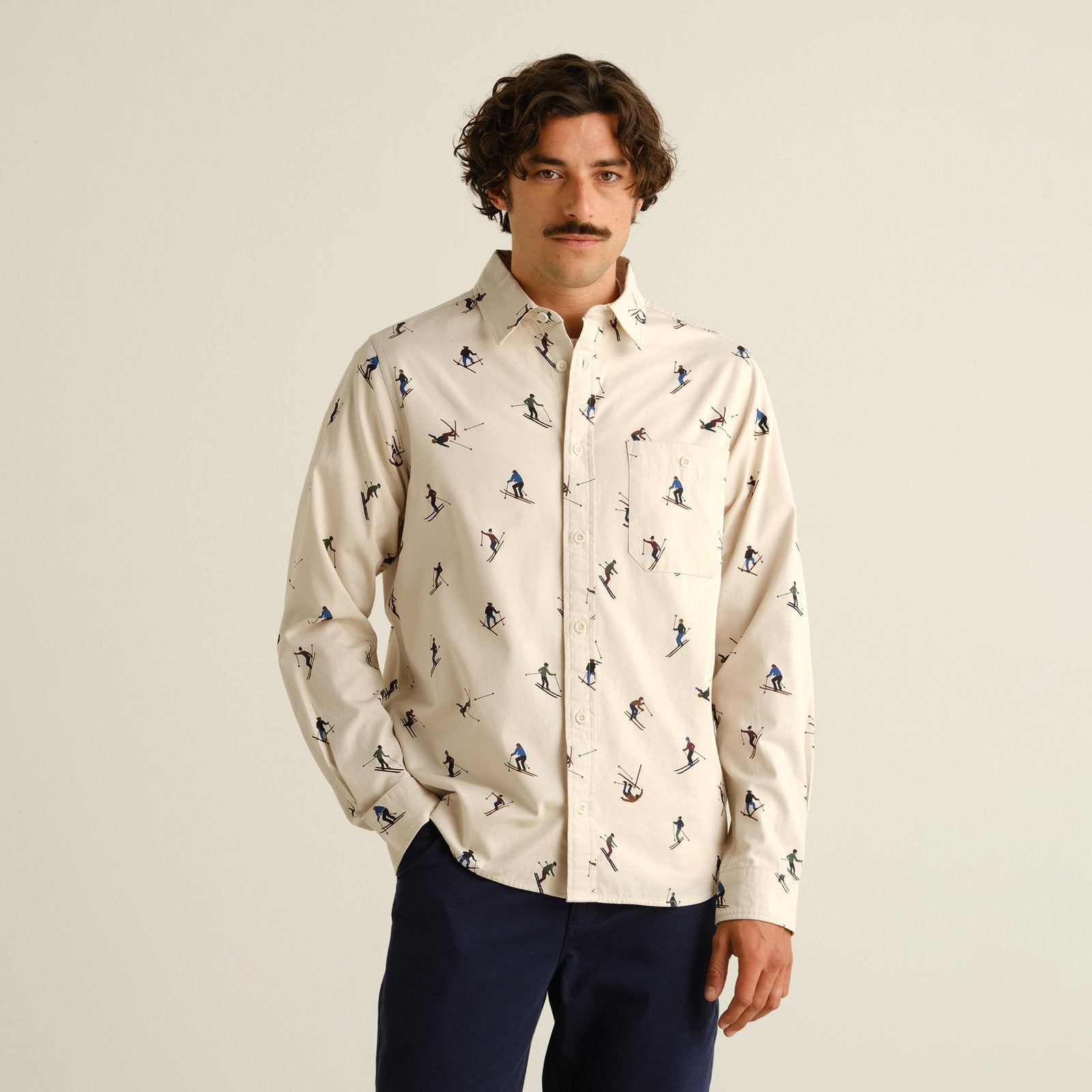 Camisa DEDICATED Lunnevik Ski Team - Oat White - vista oficial 1