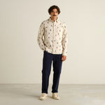 Camisa DEDICATED Lunnevik Ski Team - Oat White - vista oficial 4