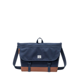 HERSCHEL Cove 22,5L Marineblau Sattelbraune Umhängetasche