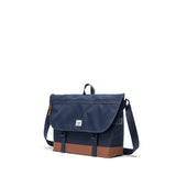 HERSCHEL Cove 22,5L Marineblau Sattelbraune Umhängetasche
