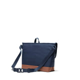 HERSCHEL Cove 22,5L Marineblau Sattelbraune Umhängetasche
