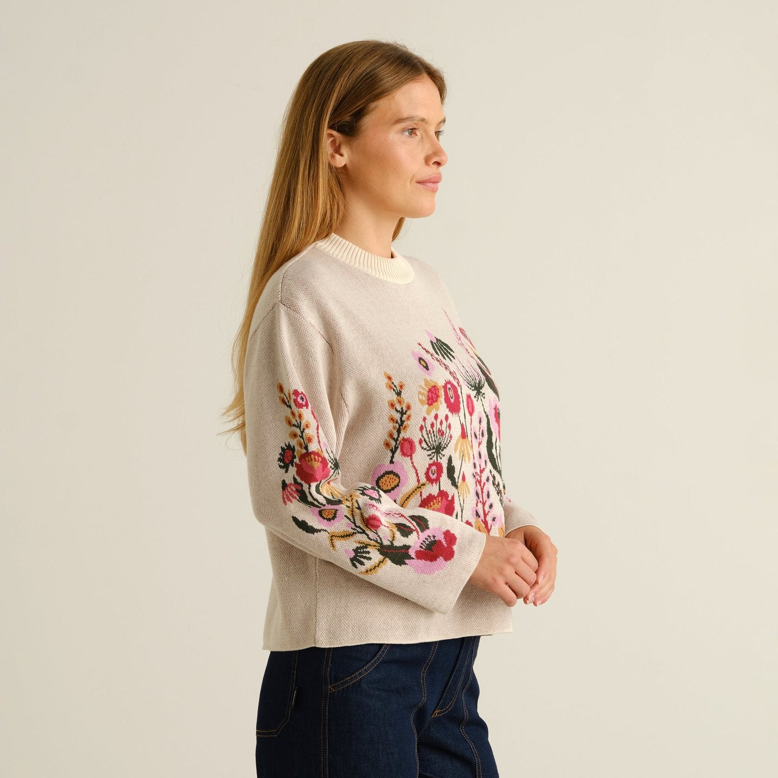 Jersey DEDICATED Limhamn Folk Flower - Vanilla White - vista oficial 3
