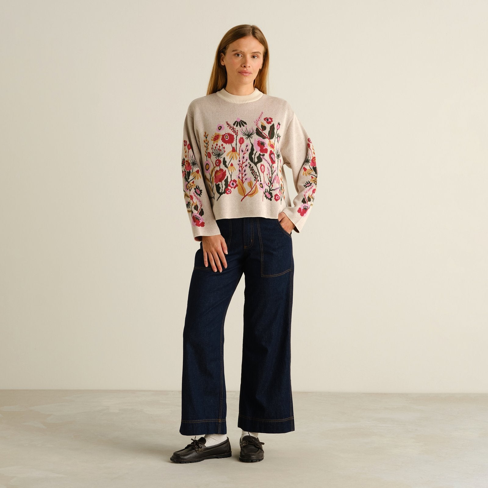 Jersey DEDICATED Limhamn Folk Flower - Vanilla White - vista oficial 5