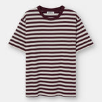 Camiseta LOREAK MENDIAN LM Stripe Burgundy, vista frontal oficial