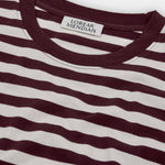 Camiseta LOREAK MENDIAN LM Stripe Burgundy, detalle de la prenda
