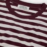 Camiseta LOREAK MENDIAN LM Stripe Burgundy, detalle de la prenda