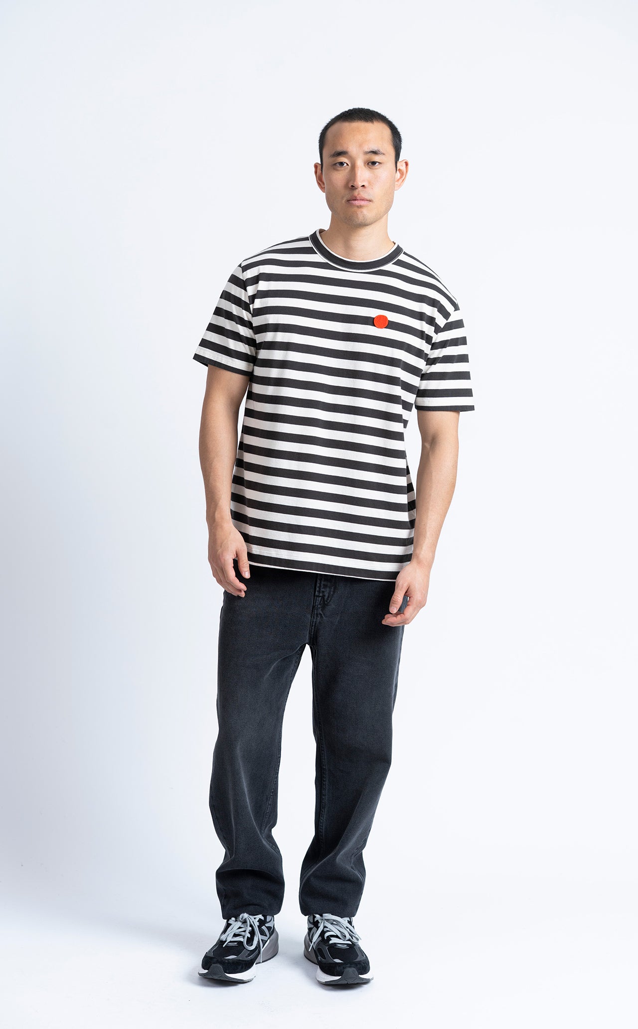 Camiseta LOREAK MENDIAN New Azpi Dot M Ecru/Anthracite, vista frontal en modelo