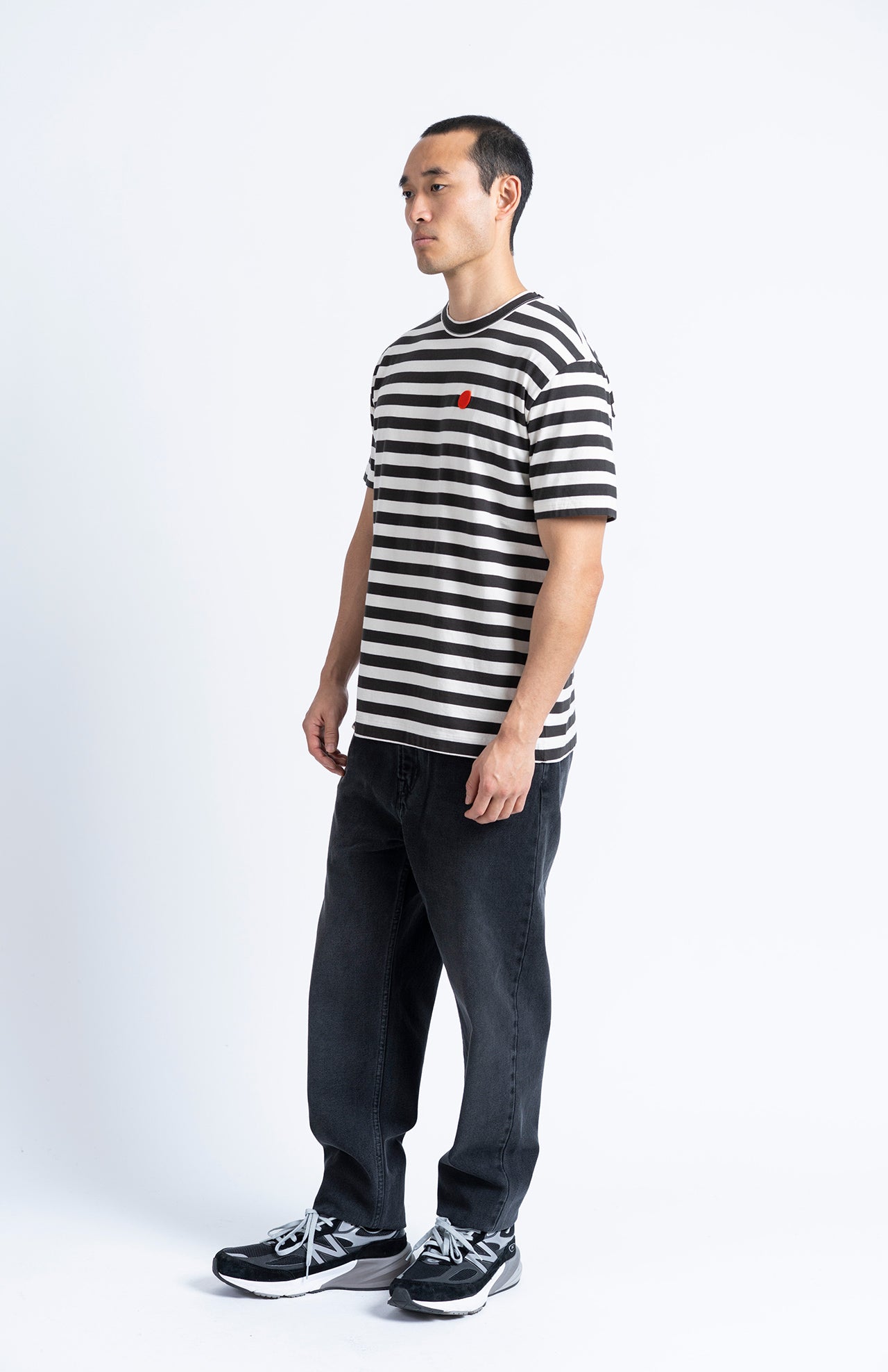 Camiseta LOREAK MENDIAN New Azpi Dot M Ecru/Anthracite, vista lateral en modelo