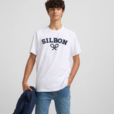 Camiseta SILBON Media Raqueta Blanca