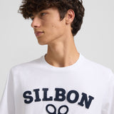 Camiseta SILBON Media Raqueta Blanca