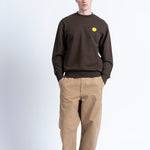 Sudadera LOREAK MENDIAN SW New Dot Khaki, vista frontal en modelo