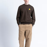 Sudadera LOREAK MENDIAN SW New Dot Khaki, vista frontal en modelo