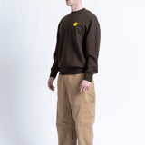 Sudadera LOREAK MENDIAN SW New Dot Khaki, vista lateral en modelo