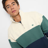 Sudadera SILBON Media Cremallera Azul Verde