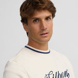 SILBON Retro Lettering Cream Sweatshirt