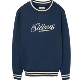 SILBON – Marineblaues Sweatshirt mit Retro-Schriftzug