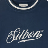 SILBON – Marineblaues Sweatshirt mit Retro-Schriftzug