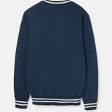 SILBON – Marineblaues Sweatshirt mit Retro-Schriftzug