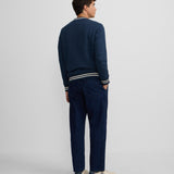 SILBON – Marineblaues Sweatshirt mit Retro-Schriftzug