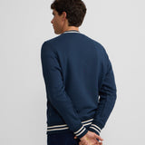 SILBON – Marineblaues Sweatshirt mit Retro-Schriftzug