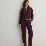 Camisa YERSE Chantal Popelín Berenjena