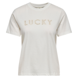 Camiseta JDY Selma Open Embroidery Lucky Cloud Dancer
