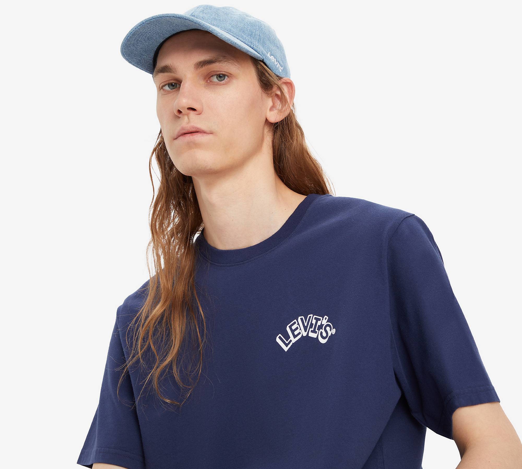 Levi's® Arched Headline Naval Academy Blaues T-Shirt 