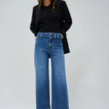 SALSA True Cropped Wide Jeans mit Gürtel 