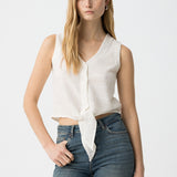 TIFFOSI Edda glänzendes weißes Top