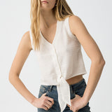 TIFFOSI Edda glänzendes weißes Top