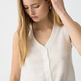 TIFFOSI Edda glänzendes weißes Top