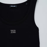 SALSA JEANS Basic Rippentop Schwarz