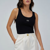 SALSA JEANS Basic Rippentop Schwarz