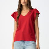 TIFFOSI Kira_19_V Rotes Pfeffer-T-Shirt