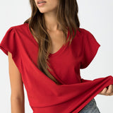 TIFFOSI Kira_19_V Rotes Pfeffer-T-Shirt