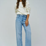 SALSA JEANS Floral Embroidery Light Pearl Sweatshirt