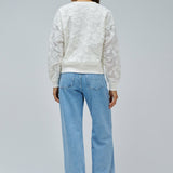 SALSA JEANS Floral Embroidery Light Pearl Sweatshirt