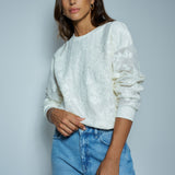 SALSA JEANS Floral Embroidery Light Pearl Sweatshirt