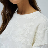 SALSA JEANS Floral Embroidery Light Pearl Sweatshirt