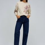 Sudadera SALSA JEANS Bordado Floral Dark Pearl