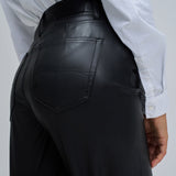 Pantalón SALSA JEANS True Cropped Wide Efecto Piel Black